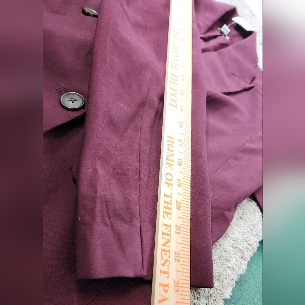 Women's Double Breasted Blazer - A New Day Burgundy S - Picture 7 of 12